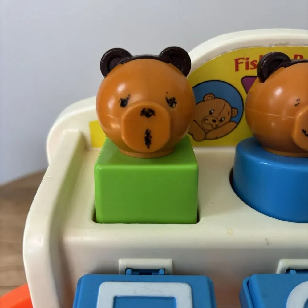 Vtg Fisher Price 1984 Playground 3 Bear Shape Sorter Educational Toy USA Made